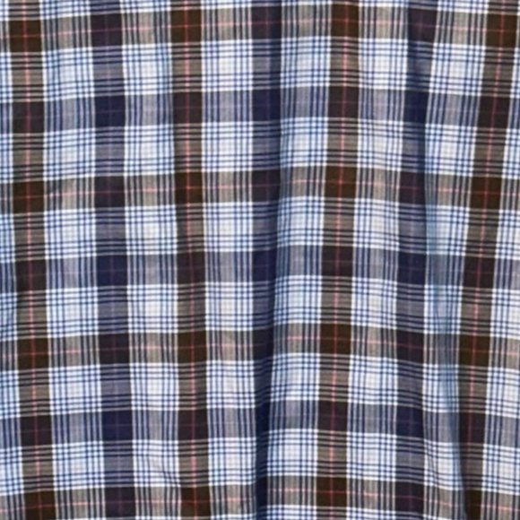 Peter Millar 100% Cotton Blue/Brown‎ Plaid Long Sleeve Button Down Shirt Size XL - Picture 7 of 8